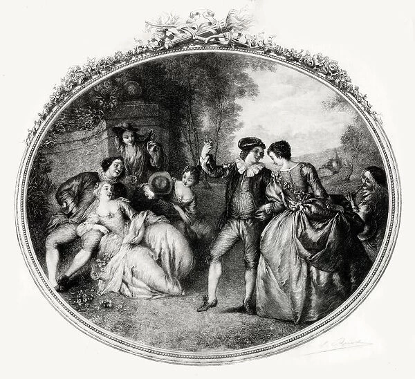 Amorous Youths, classical French engraving