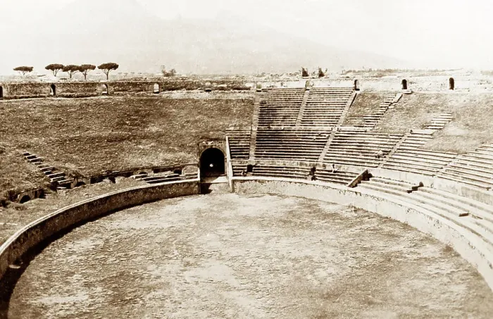 Framed Print : Amphitheatre, Pompeii, Italy, Victorian period Framed Print : Amphitheatre, Pompeii, Italy, Victorian period