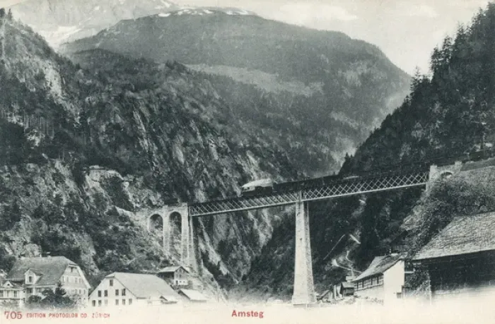Framed Print : Amsteg and St Gotthard Railway, Switzerland Framed Print : Amsteg and St Gotthard Railway, Switzerland