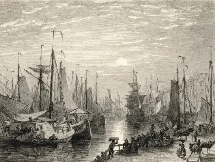 Framed Print : Amsterdam / Ships 1851 Framed Print : Amsterdam / Ships 1851