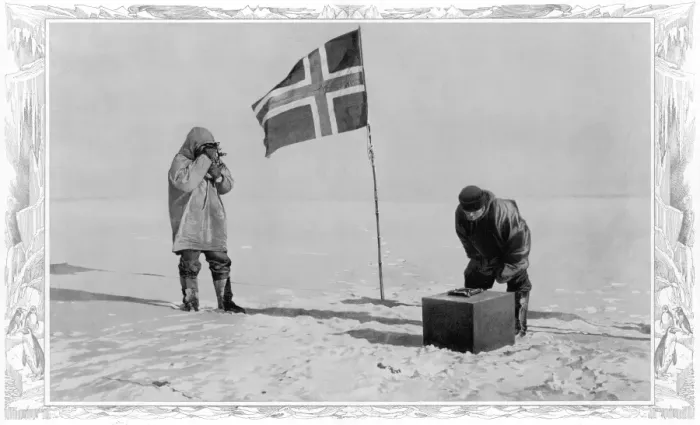 Framed Print : Amundsen Antarctic Expedition at the South Pole, 1911 Framed Print : Amundsen Antarctic Expedition at the South Pole, 1911