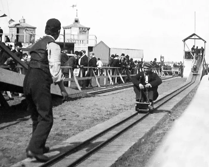 Framed Print : An amusement park ride early 1900s Framed Print : An amusement park ride early 1900s