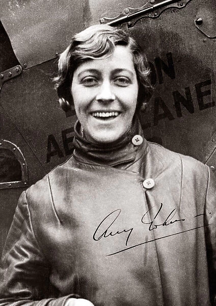 Amy Johnson CBE (1 July 1903 - 5 January 1941) pioneering English aviator
