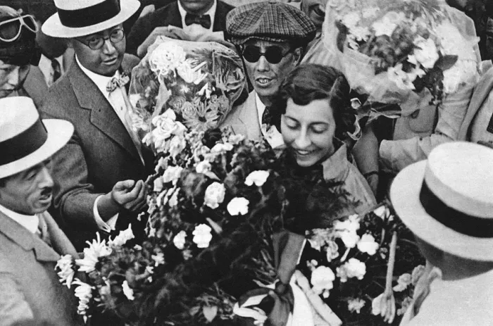 Framed Print : Amy Johnson with flowers Framed Print : Amy Johnson with flowers