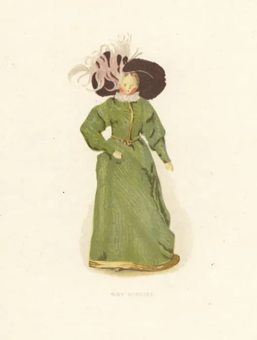 Framed Print : Amy Robsart doll dressed in green satin by young Princess Framed Print : Amy Robsart doll dressed in green satin by young Princess