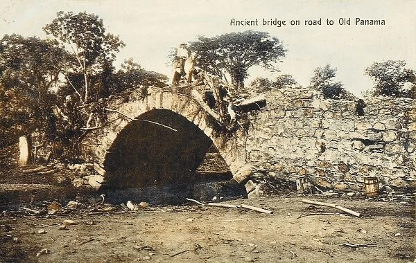 Ancient bridge on road to old Panama