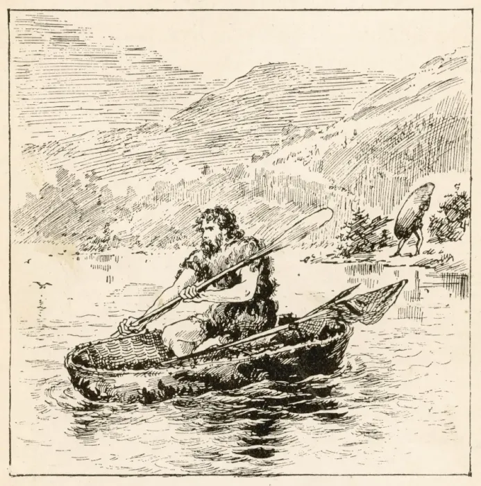 Framed Print : An Ancient Briton in a coracle Framed Print : An Ancient Briton in a coracle