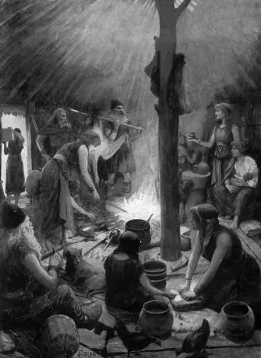 Framed Print : The Ancient Briton on his Crannog Framed Print : The Ancient Briton on his Crannog