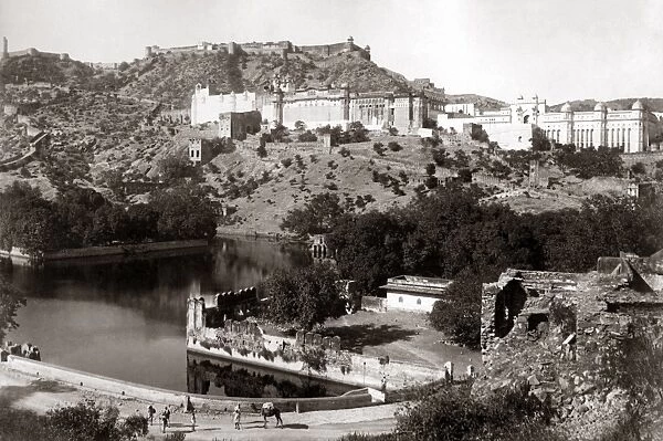 Ancient city of Amer, India, circa 1880s - Now part of Jaipu