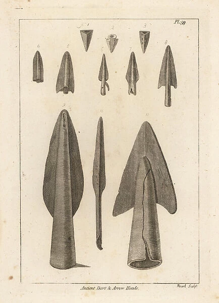 Ancient dart and arrow heads