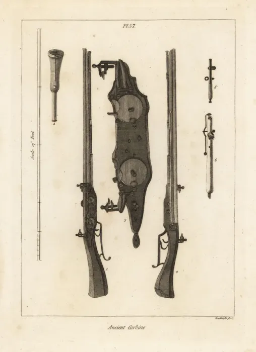 Framed Print : Ancient double-charge carbine with two flintlocks Framed Print : Ancient double-charge carbine with two flintlocks