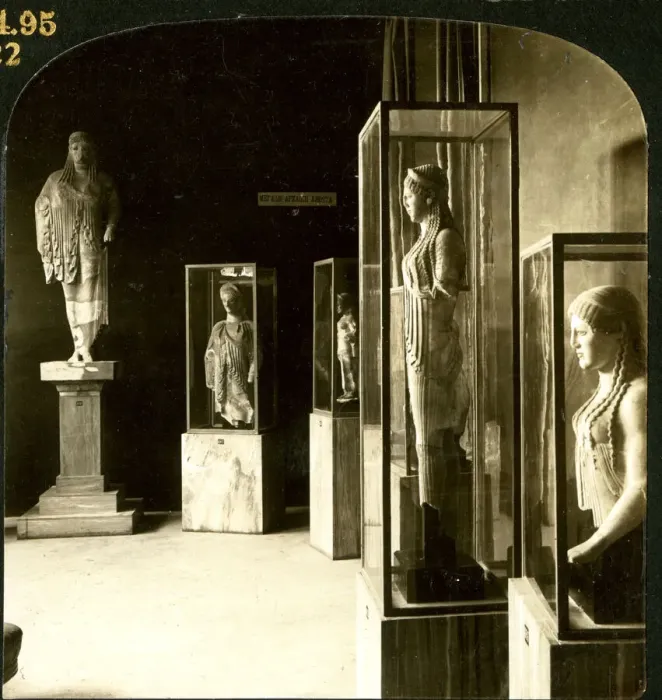 Framed Print : Ancient draped statues, Acropolis Museum, Athens Framed Print : Ancient draped statues, Acropolis Museum, Athens