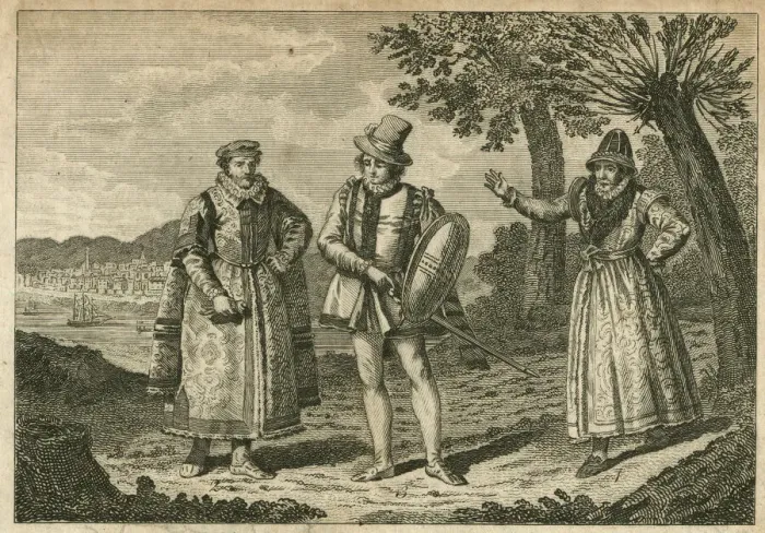Framed Print : Ancient English Dress - 16th century Framed Print : Ancient English Dress - 16th century