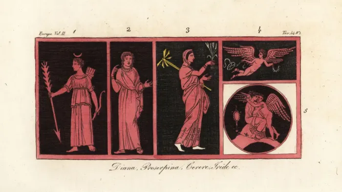 Framed Print : Ancient goddesses from antique vases Framed Print : Ancient goddesses from antique vases