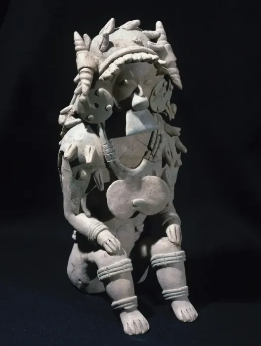 Framed Print : The Ancient Jama-Coaque Culture. Ecuador. Male figure sittin Framed Print : The Ancient Jama-Coaque Culture. Ecuador. Male figure sittin