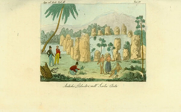 Ancient Luta pillars on the island of Rota