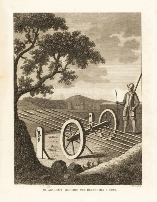 Framed Print : An ancient machine for defending a pass