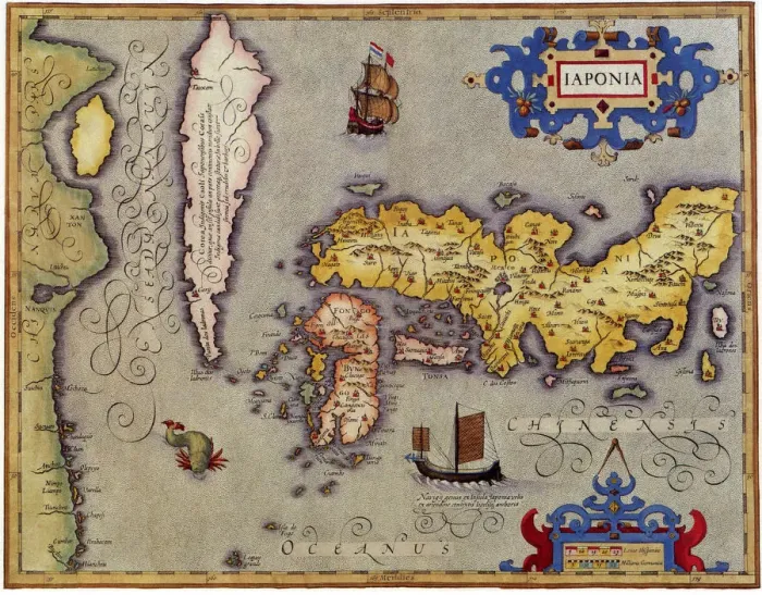 Framed Print : Ancient Map of Japan 1606 Date: 1606 Framed Print : Ancient Map of Japan 1606 Date: 1606