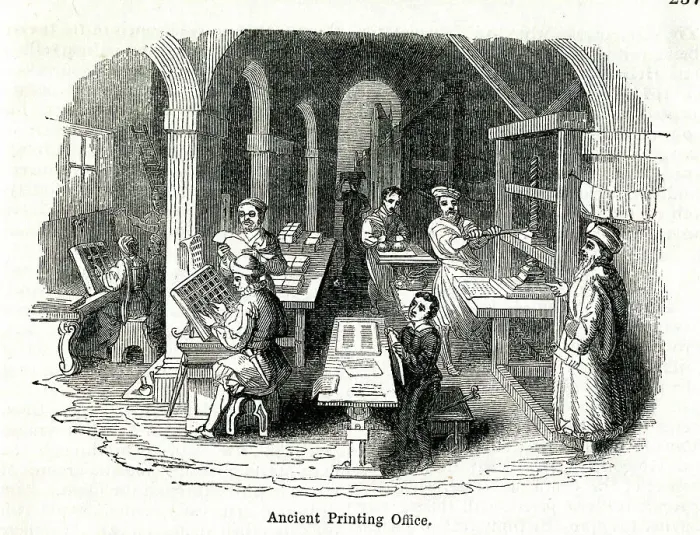Framed Print : Ancient printing office Framed Print : Ancient printing office