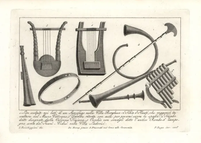 Framed Print : Ancient Roman musical instruments Framed Print : Ancient Roman musical instruments