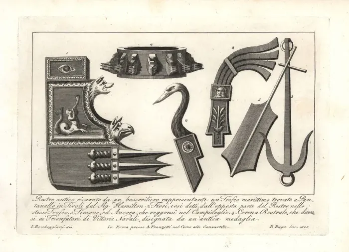Framed Print : Ancient Roman naval decorations Framed Print : Ancient Roman naval decorations