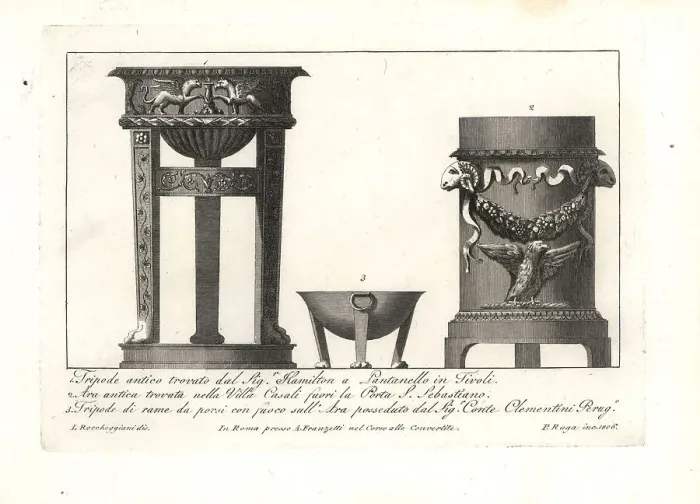 Framed Print : Ancient Roman tripods and altars Framed Print : Ancient Roman tripods and altars