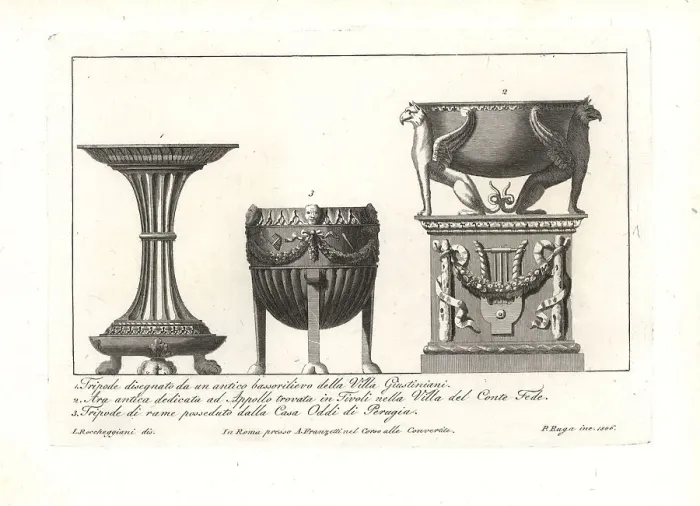 Framed Print : Ancient Roman tripods and altars Framed Print : Ancient Roman tripods and altars