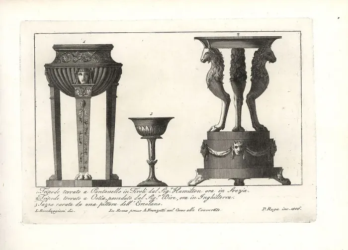 Framed Print : Ancient Roman tripods and cup