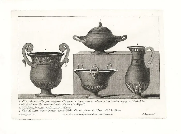 Framed Print : Ancient Roman vases and hearth Framed Print : Ancient Roman vases and hearth