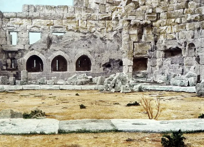 Framed Print : Ancient Temple site, Baalbec, Lebanon, Victorian period Framed Print : Ancient Temple site, Baalbec, Lebanon, Victorian period