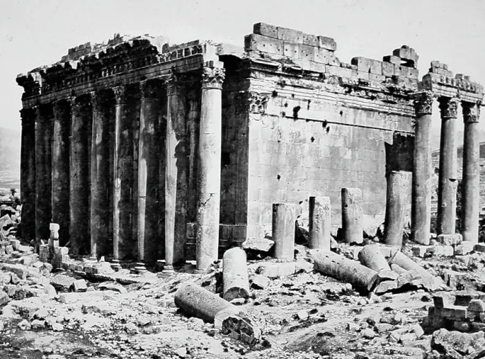 Framed Print : Ancient Temple site, Baalbec, Lebanon, Victorian period Framed Print : Ancient Temple site, Baalbec, Lebanon, Victorian period