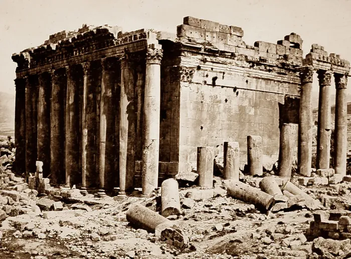Framed Print : Ancient Temple site, Baalbec, Lebanon, Victorian period Framed Print : Ancient Temple site, Baalbec, Lebanon, Victorian period