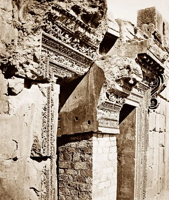 Framed Print : Ancient Temple site, Baalbec, Lebanon, Victorian period Framed Print : Ancient Temple site, Baalbec, Lebanon, Victorian period