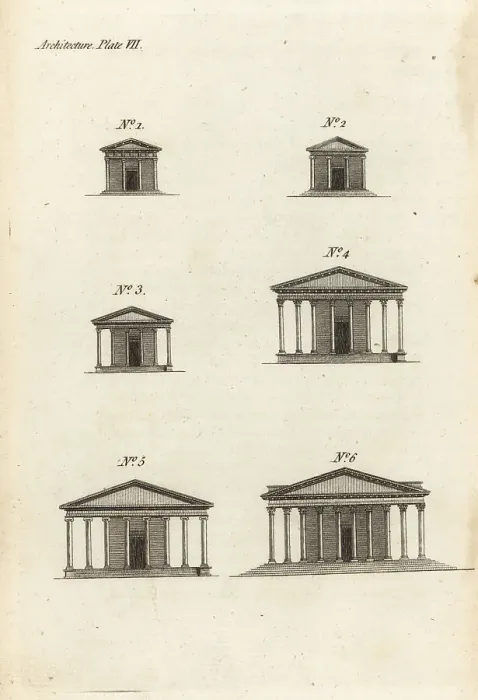 Framed Print : Ancient temples with different types of porticos Framed Print : Ancient temples with different types of porticos