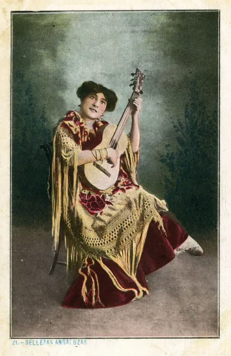 Framed Print : An Andalucian Beauty, Spain - playing the guitar Framed Print : An Andalucian Beauty, Spain - playing the guitar
