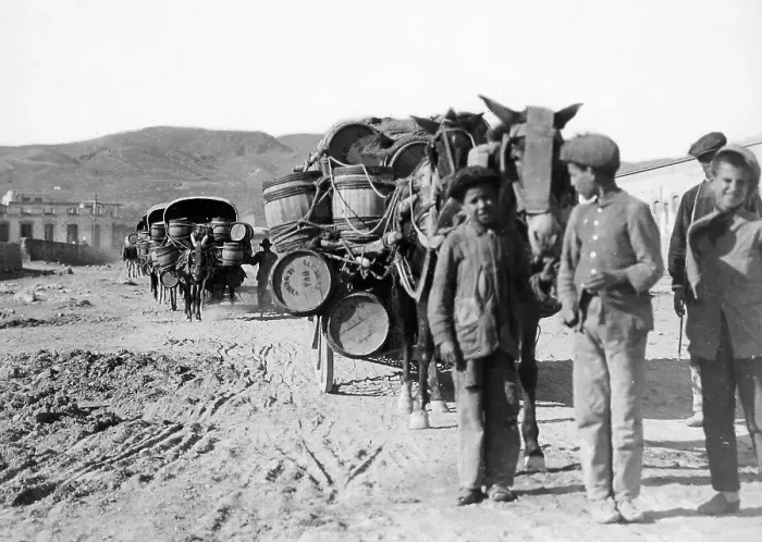 Framed Print : Andalusian carts entering Almeria Spain early 1900s Framed Print : Andalusian carts entering Almeria Spain early 1900s