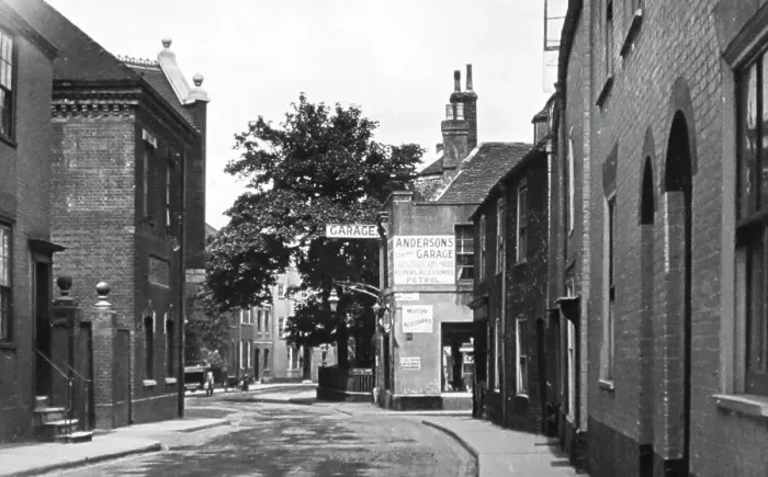 Framed Print : Andersons Garage, Canterbury, early 1900s Framed Print : Andersons Garage, Canterbury, early 1900s