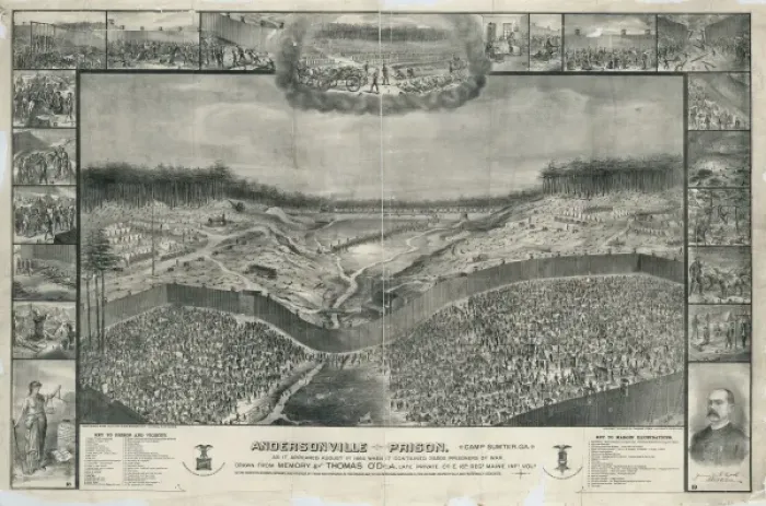 Framed Print : Andersonville Prison, Camp Sumter, Ga. as it appeared Augus Framed Print : Andersonville Prison, Camp Sumter, Ga. as it appeared Augus