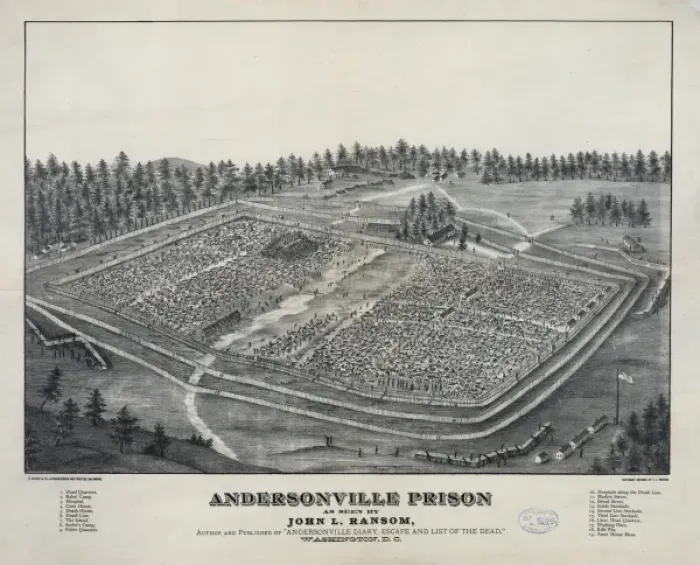 Framed Print : Andersonville Prison as seen by John L. Ransom, author and p Framed Print : Andersonville Prison as seen by John L. Ransom, author and p
