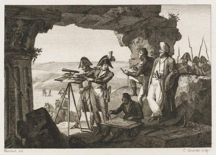 Framed Print : Andreossi Surveys Egypt Framed Print : Andreossi Surveys Egypt
