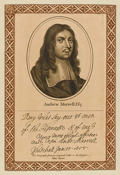 Andrew Marvell. ANDREW MARVELL writer with his autograph