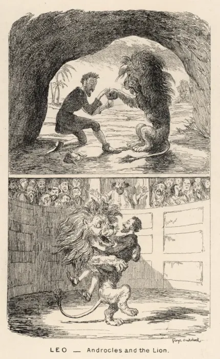 Framed Print : Androcles Cartoon Framed Print : Androcles Cartoon