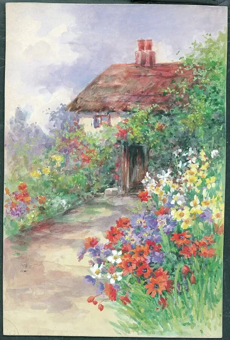 Framed Print : Anemones and Cottage Door Framed Print : Anemones and Cottage Door