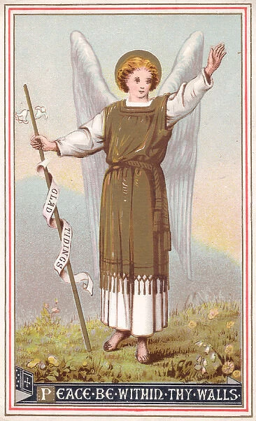 Angel with Glad Tidings on a Christmas card