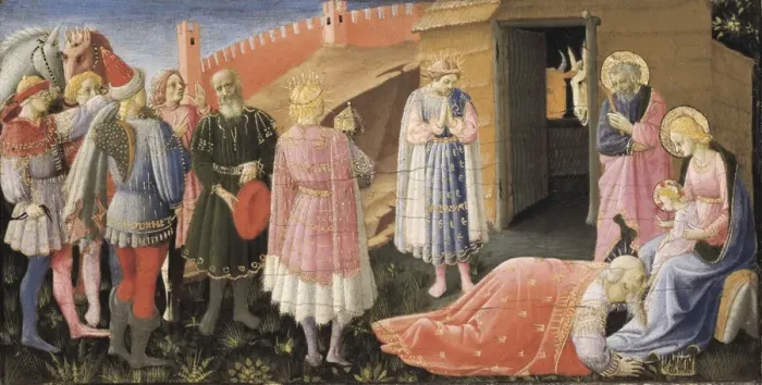 Framed Print : ANGELICO, Fra (1387-1455). The Annunciation Altarpiece Framed Print : ANGELICO, Fra (1387-1455). The Annunciation Altarpiece