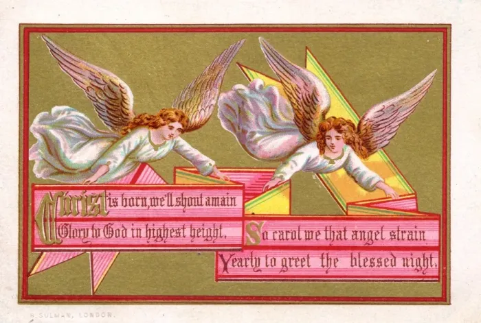 Framed Print : Two angels on a Christmas card Framed Print : Two angels on a Christmas card