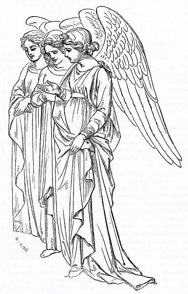 Detail of angels by Ghiberti on Baptistery doors, Florence
