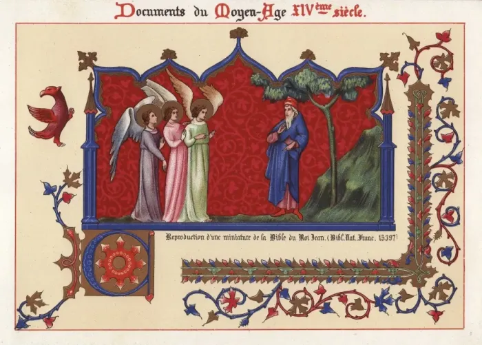 Framed Print : Angels from a miniature in the King John bible Framed Print : Angels from a miniature in the King John bible