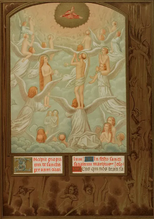 Framed Print : Angels present to God the souls of the newly elected Framed Print : Angels present to God the souls of the newly elected