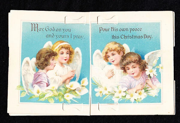 Four angels on a religious Christmas card